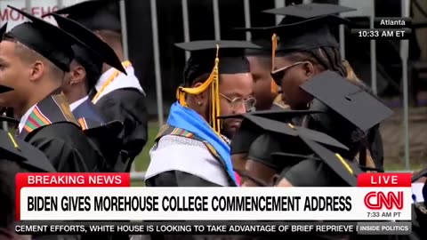 Breaking:Morehouse College graduates turn their backs on Crooked Joe Biden