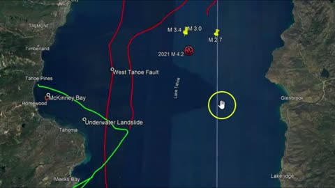 Lake Tahoe Earthquake M 3.4 and Swarm, Past Megatsunami