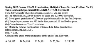 Exam ALTAM exercise for July 15, 2022