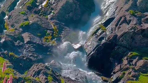 Feel this vibe mountain waterfall 🥶❤️❤️