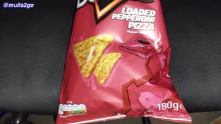 Taste Test Doritos Loaded Pepperoni Pizza in rare red packaging