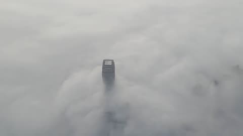 Outdoor aerial photography captures the view of skyscrapers in New York City, USA