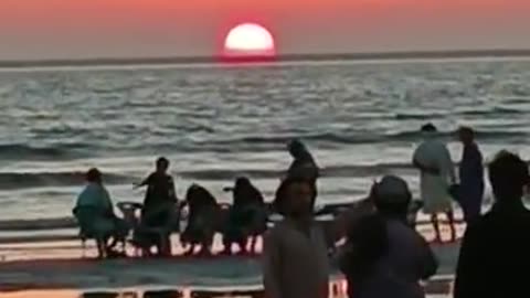 Sunset view at the sea view Karachi Pakistan