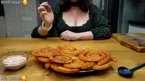 Crispy spiral fries. A new way to make French fries. Tornado potatoes. ASMR