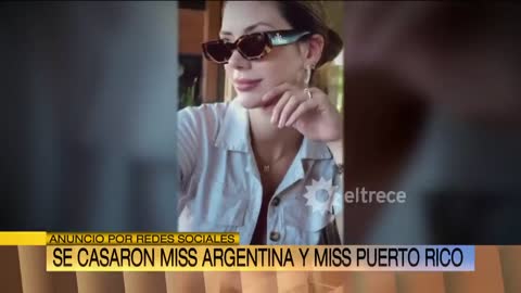 Miss Argentina y Miss Puerto Rico se casaron y dieron la noticia con un romántico video