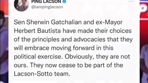 Tinanggal na ngLacson-Sotto tandem....