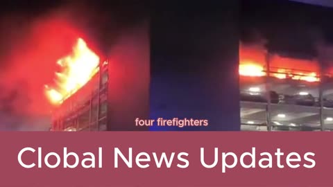 Fire Rips Through Car Park At Luton Airport UK