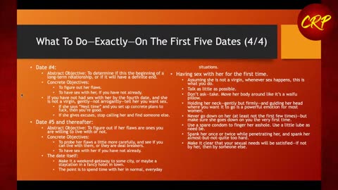 Weekly Webinar #85: “What To Do—Exactly—On The First Five Dates”