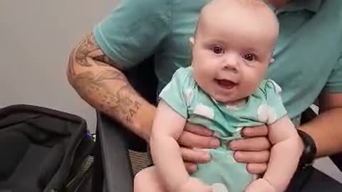 Baby Reacts to Receiving Hearing Aid