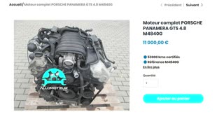 Moteur complet PORSCHE PANAMERA GTS 4.8 M4840G