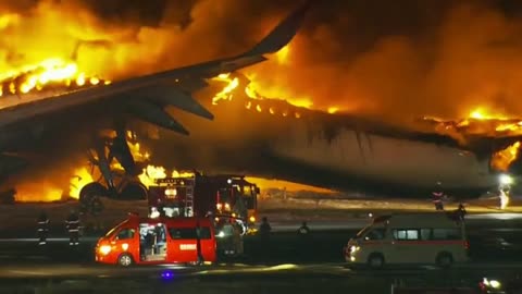 Japan Airlines Plane Catches Fire at Haneda Airport