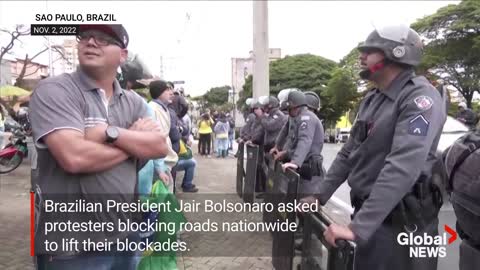 Brazil election: Bolsonaro calls on protesters to end blockades on nation's roads