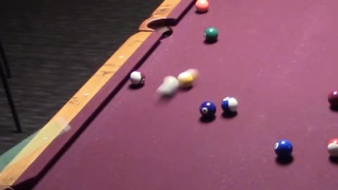 CUE BALL AGAINST THE RAIL SHOT!