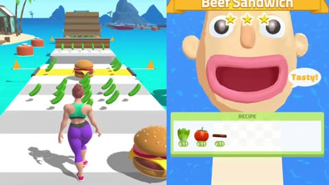 ✅ Fat 2 Fit! 🆚 Sandwich Runner -All Level Gameplay Android,ios NEW UPDATE