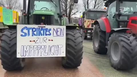 🇺🇸 AUSTRIAN CONVOY FOR FREEDOM IN THE CITY OF LINZ, SIGN READS "WE DEFEND OUR RIGHTS"