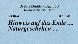 BD 4094 - HINWEIS AUF DAS ENDE .... NATURGESCHEHEN ....