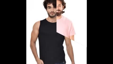 Plain White Colour Sleeve less Mens T Shirts