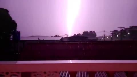 Lightning Strike During A Thunderstorm In Thiland