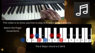 Keyboard lesson E major Scale & arpeggio