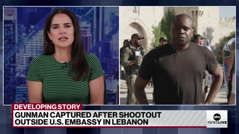 Suspected gunman in custody after shooting outside US Embassy in Lebanon