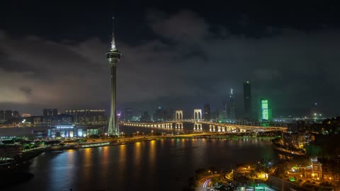 Famous bridge in Macau and TV tower