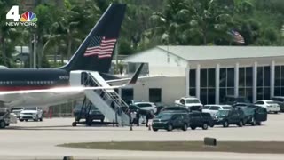 Donald Trump departs Florida for New York ahead of arraignment in court.