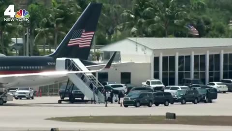 Donald Trump departs Florida for New York ahead of arraignment in court.