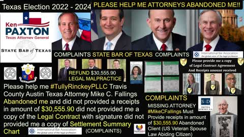 Mike C. Fallings Esq Austin Texas / Client Complaints Legal Malpractice / Refund $30,555.90