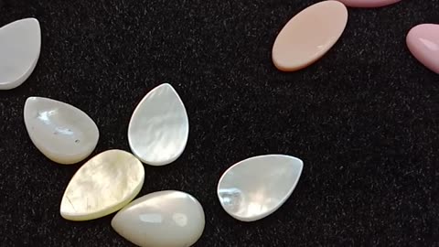 Natural pearl shell pink opal gemstone cab Color pink white Shape pear oval round