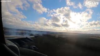 Russian fighter jets 'strike Ukrainian armoured vehicles' from the sky