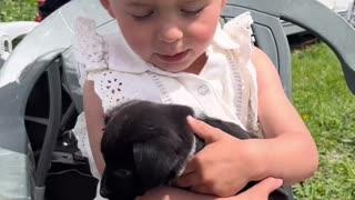 Little Girl's Reaction To Meeting Puppy For The First Time
