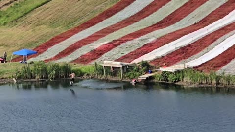Giant American Flag Waterslide