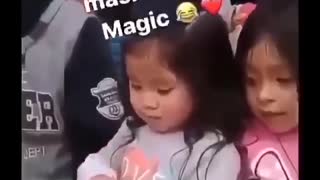 Little Girl makes mask disappear