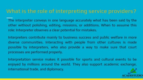 What is an interpretation service provider?