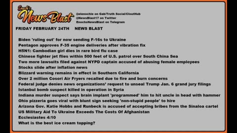 Friday, February 24, 2023 News Blast#Enoch #NewsBlastReading #NBR