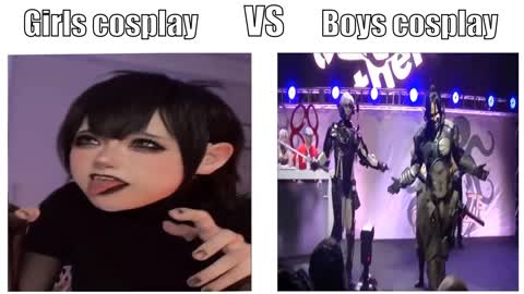 Girls cosplay vs Boys cosplay (Metal Gear Rising)