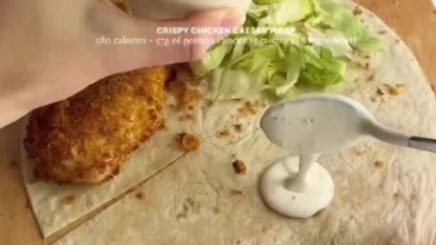 Crispy Chicken Caeser Wrap #shortsfeed #chicken #food #recipe #cooking #foodblogger #foodie