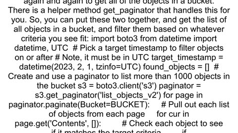 List objects in S3 bucket with timestamp filter