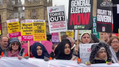 ‘Tax the rich’: thousands march in London anti-austerity rally