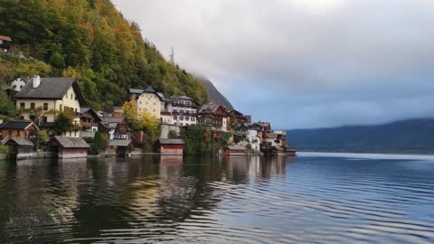 Lake Mountain Boat Hallstatt Austria Vienna Water