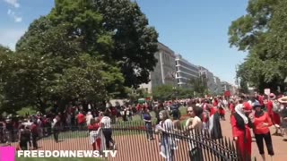 "ARREST JOE BIDEN" - Palestinians chant at White House in DC