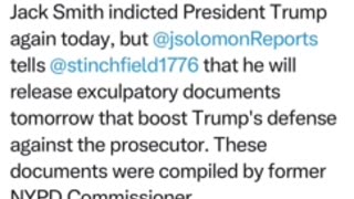 John Solomon to release exculpatory documents tomorrow that boost Trump's defense