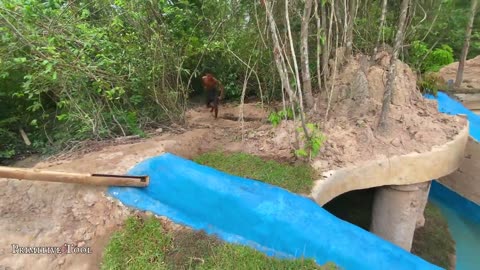 120 Days Building Water Slide To Private Underground Temple Swimming Pool