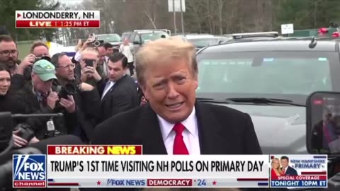Trump Makes Surprise Visit to Polling Center in New Hampshire