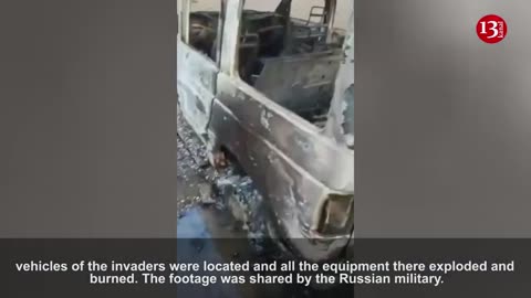 Kamikaze drone turned Russian car to this case, carrying wounded in mud