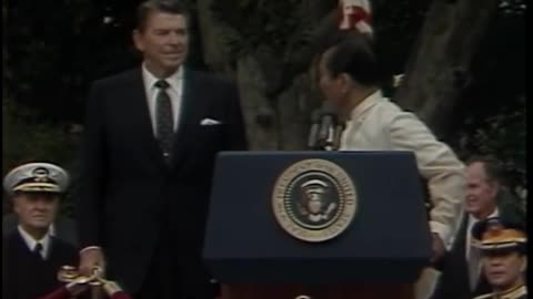 State visit philippines,Arrival ceremony for president Marcos september 16,1982