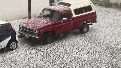 Massive Hailstorm in Mexico