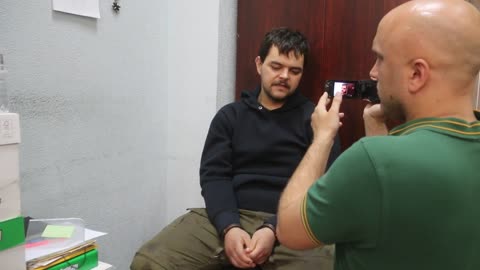 British reporter Graham Phillips interviews captured British national Aiden Aslin in Donetsk.