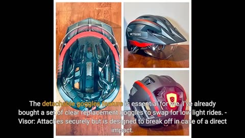 Buyer Comments: VICTGOAL Bike Helmet with USB Rechargeable Rear Light Detachable Magnetic Goggl...