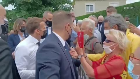 Watch French President Macron get slapped across the face while in southern France